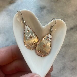 Handmade Etched and Diamond Cut Earrings